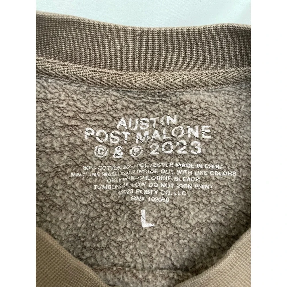 Post Malone 2023 Tour Crewneck Sweatshirt Unisex Large Brown Keys Truck (READ)